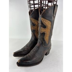 Frye Black and Brown Ankle Boots